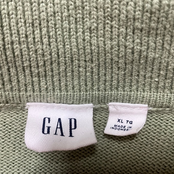 GAP 100% Cotton Green White Stripe Sailor Collar Sweater Long Sleeve US Sz XL - Picture 5 of 9